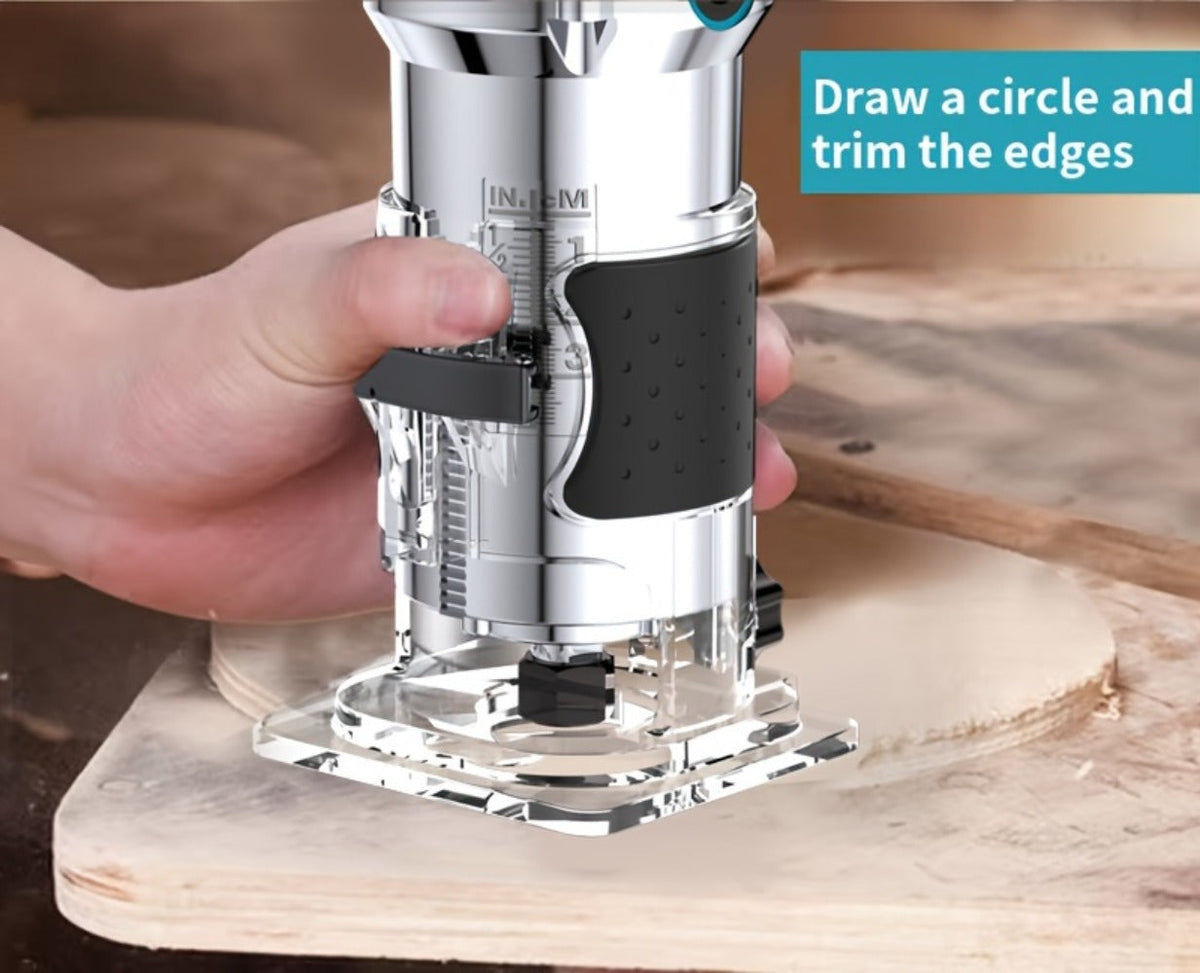 Wood Router 800W Trim Router for Woodworking - 35000RPM Electric Router with Edge Guide, Roller Guide, 6-Speed Adjustment for Precise Trimming, Profiling & Milling - product image 17