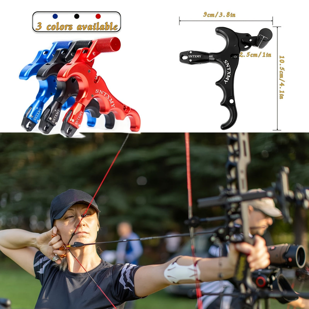 Archery Bow Release Aid for Compound Bow | 360° Rotating Aluminum Thumb Trigger Wrist Strap Release with Adjustable Sensitivity for Hunting & Target Shooting - product image