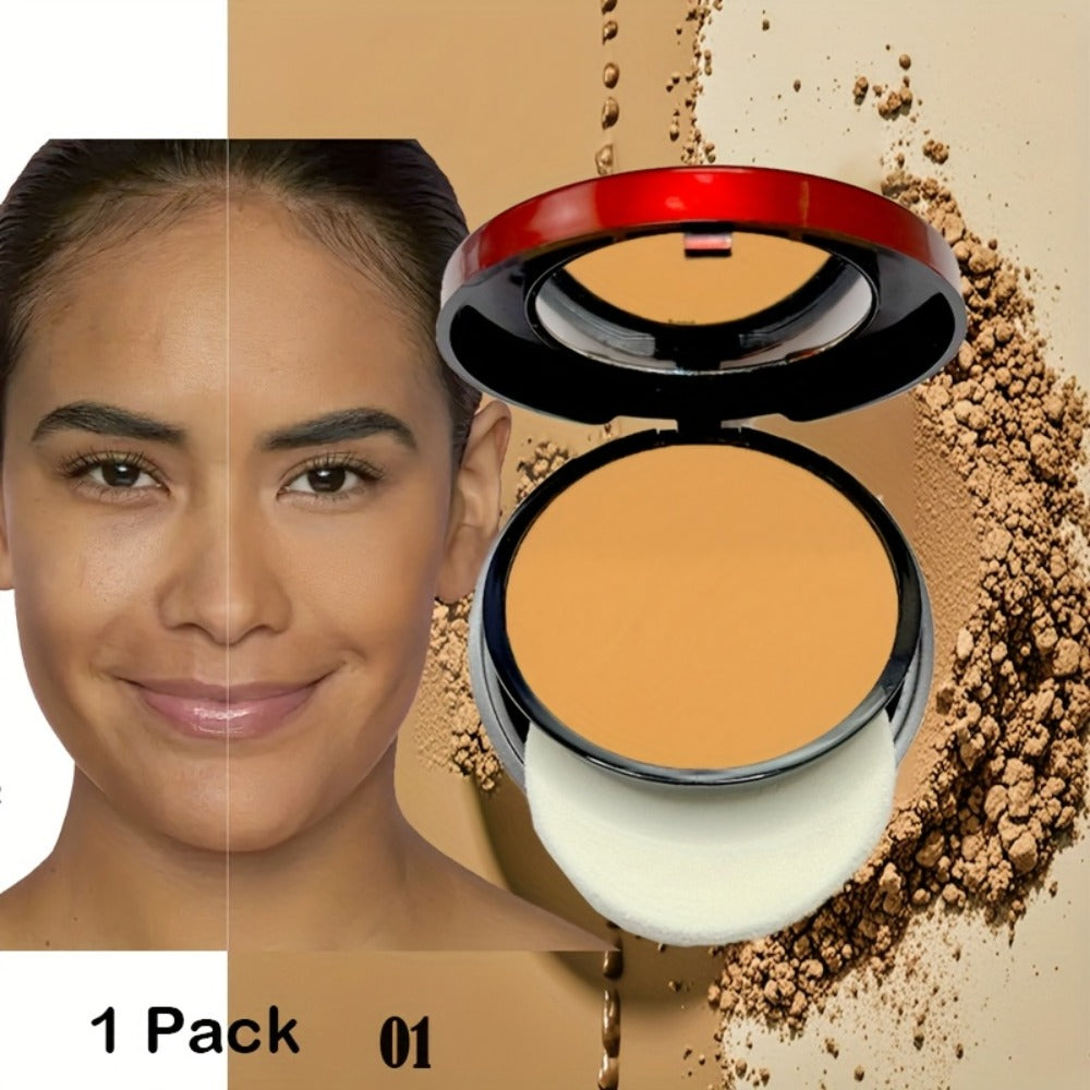 Pressed Powder Foundation Contour Matte Ful1l Coverage Oil Control Waterproof | 6 Shades Light to Dark | Blending Puff Included | 1-Pack & 2-Pack Duo Set Available - product image 15