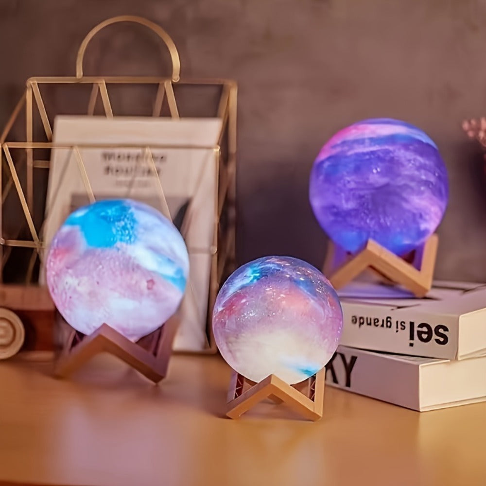 3D Moon Lamp 16 Colors LED Night Light with Remote Control USB Powered Solid Wood Stand 16 Inch Colorful Ball Galaxy Lamp for Bedroom Home Decor Unique Birthday Gift Kids Adults - product image 8
