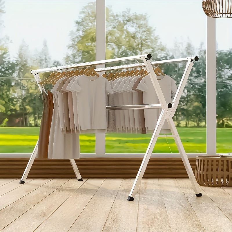 Clothes Drying Rack 63" and 78.7" Two Types, Retractable Length and Folding Outdoor Indoor Use Durable Metal Drying Rack, Drying Rack Clothing Collapsible - product image 10