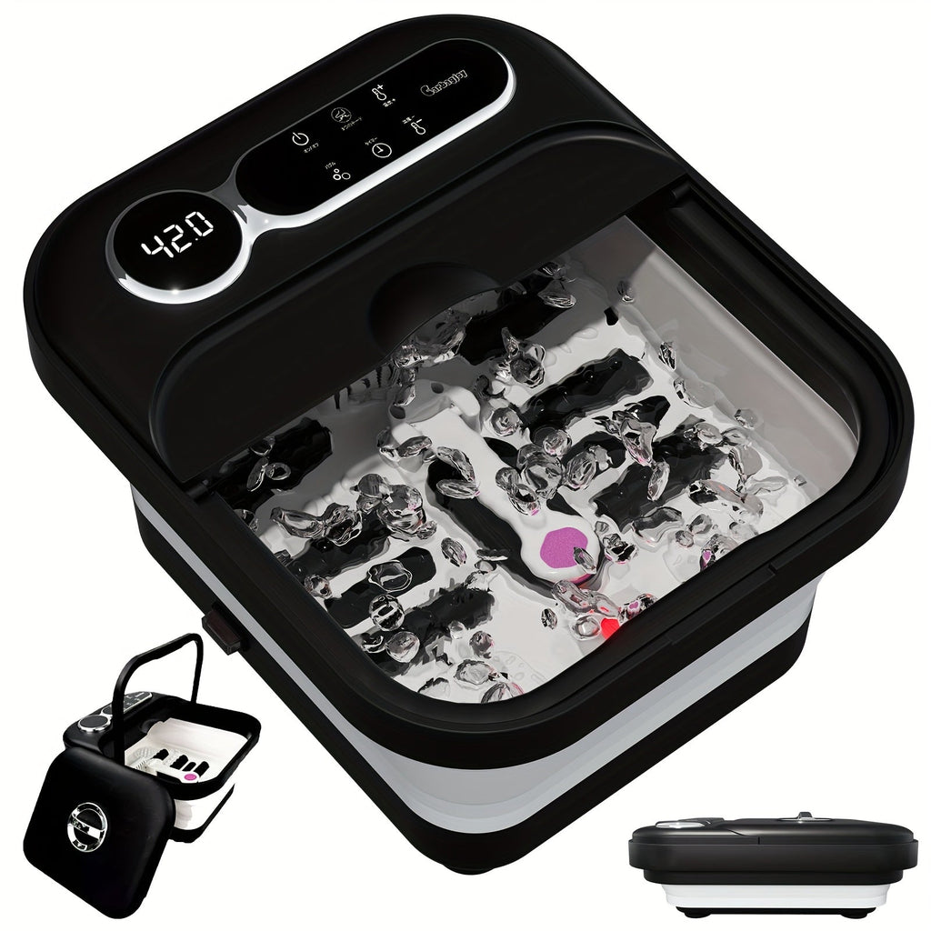 Foot Spa Massager Collapsible with Heater & Temperature Control – Foot Bath with Bubbles, 6 Massage Rollers, Vibration, Red Light Therapy & Auto Massage for Home Foot Care, Black B - product image 31