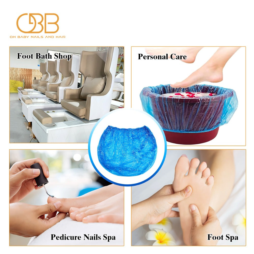 Disposable Pedicure Liners 400 Pack Single-Use HDPE Foot Bath Bowl Bags — Elastic Fit, Hygienic Nail Salon Foot Soak Liners for Professional Spa & Home Use, Easy No-Scrub Cleanup - product image 11