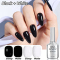 Odorless Gel Nail Polish Black & White 0.54oz MISS MISIDY Soak-Off UV LED Durable High Gloss – Self-Leveling Easy Application for Salon & Home Manicure Pedicure, Classic Minimalist - product image 16