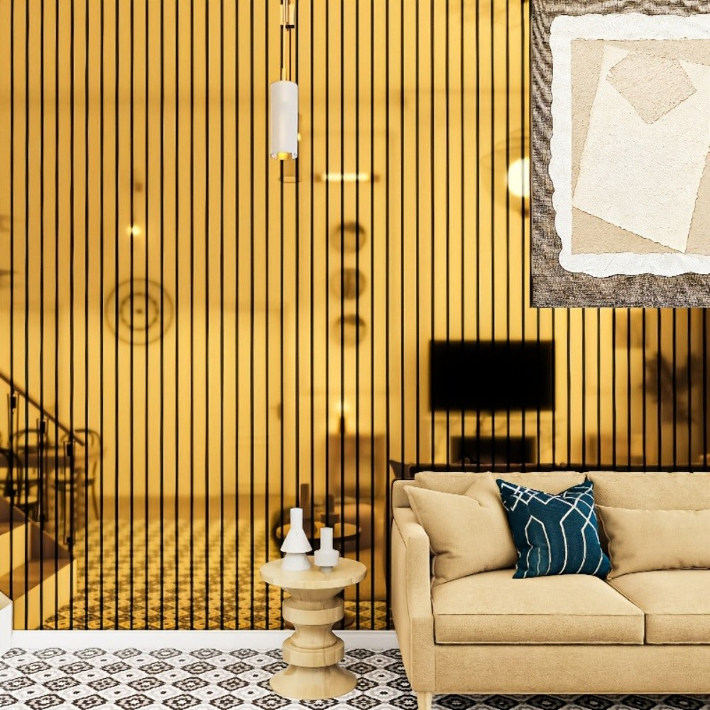 3D Mirror Slat Wall Panel Self-Adhesive Peel and Stick Gold Silver Metallic Grid Wall Sticker for TV Background Wall Ceiling Curved Edges Home Decor Art Easy Install - product image 4