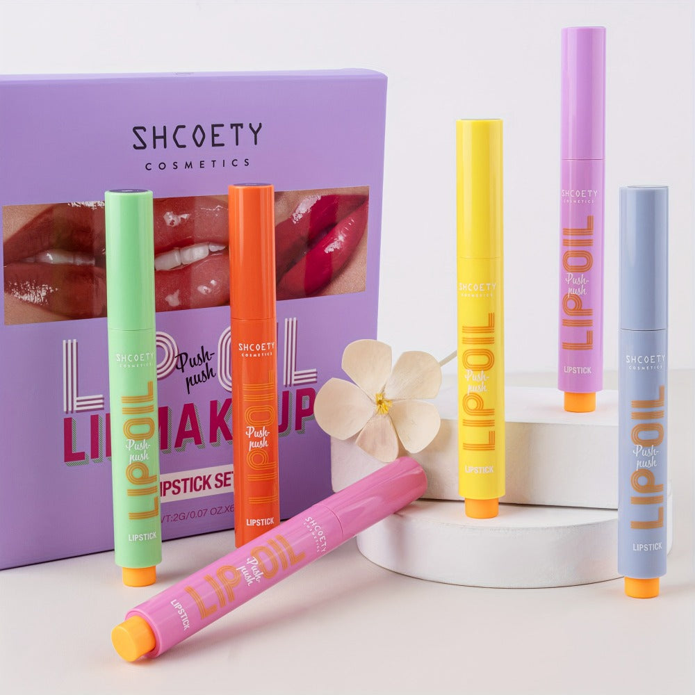 6-Piece Neon Press-On Lip Gloss Set High-Gloss Moisturizing Long-Lasting Bold Lip Makeup — Vibrant Mixed Shades Plumping Glossy Lipstick Bundle Gift Set for Women Girls All Skin To - product image 9