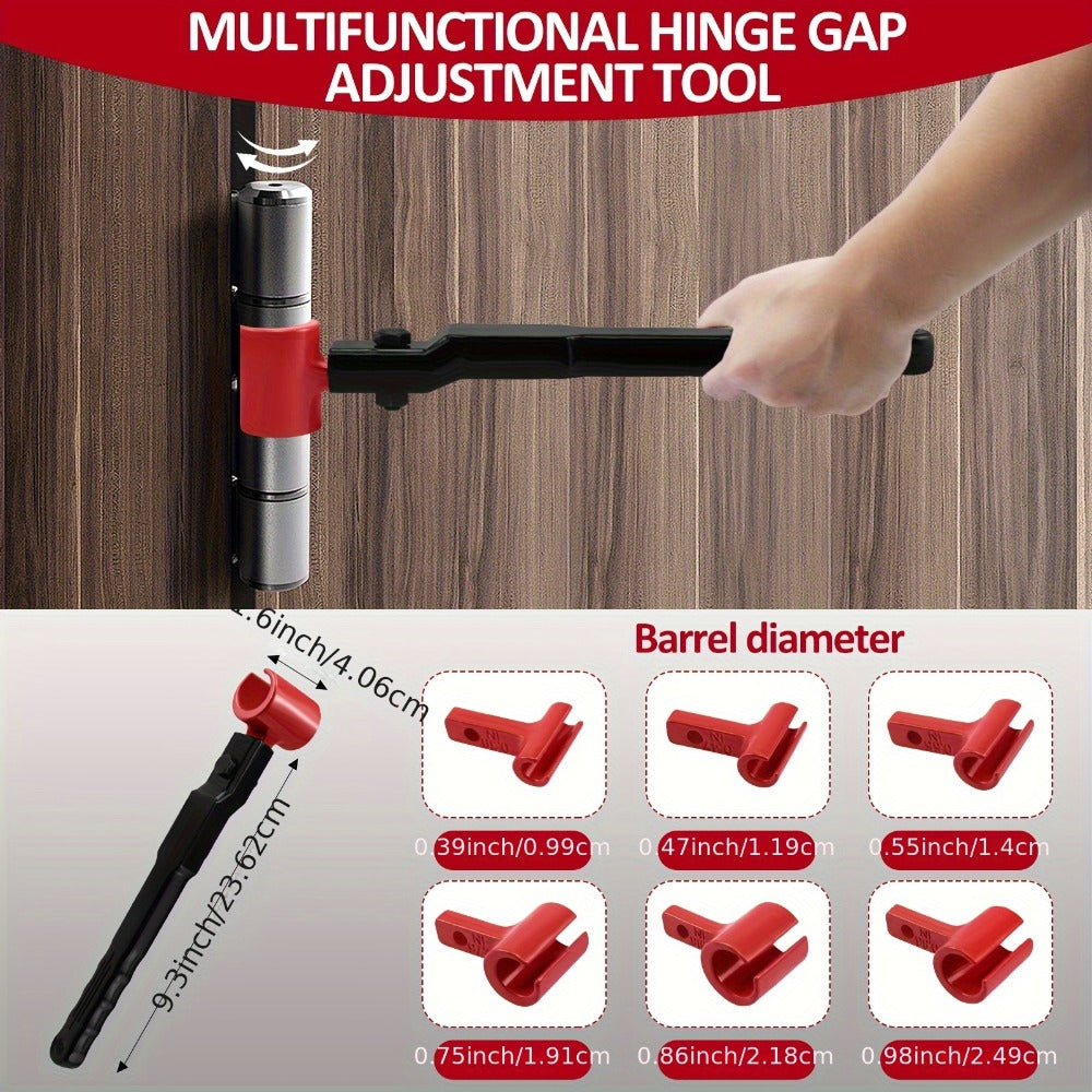 Door Hinge Adjustment Tool Kit 6-in-1 - Heavy Duty Steel Hinge Bender Wrench Set for Precise Door Gap Adjustment, Residential & Commercial Use, One-Piece Construction - product image 5