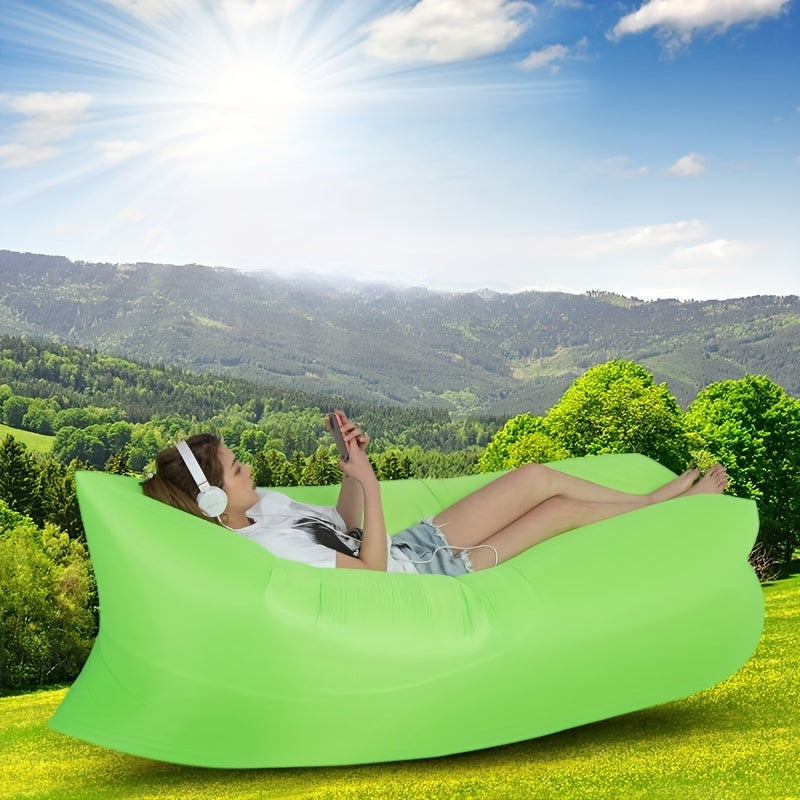 Inflatable Air Sofa Outdoor Camping Lounger 440LB Heavy Duty Quick Inflate Portable Lazy Bag Sofa Bed with Carry Bag Featherlight Space-saving for Beach Hiking Music Festival Travel 6 Colors