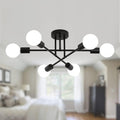 Sputnik Chandelier 6-Light Black Industrial Ceiling Light Fixture Semi Flush Mount for Bedroom Dining Room Living Room Kitchen - product image 14
