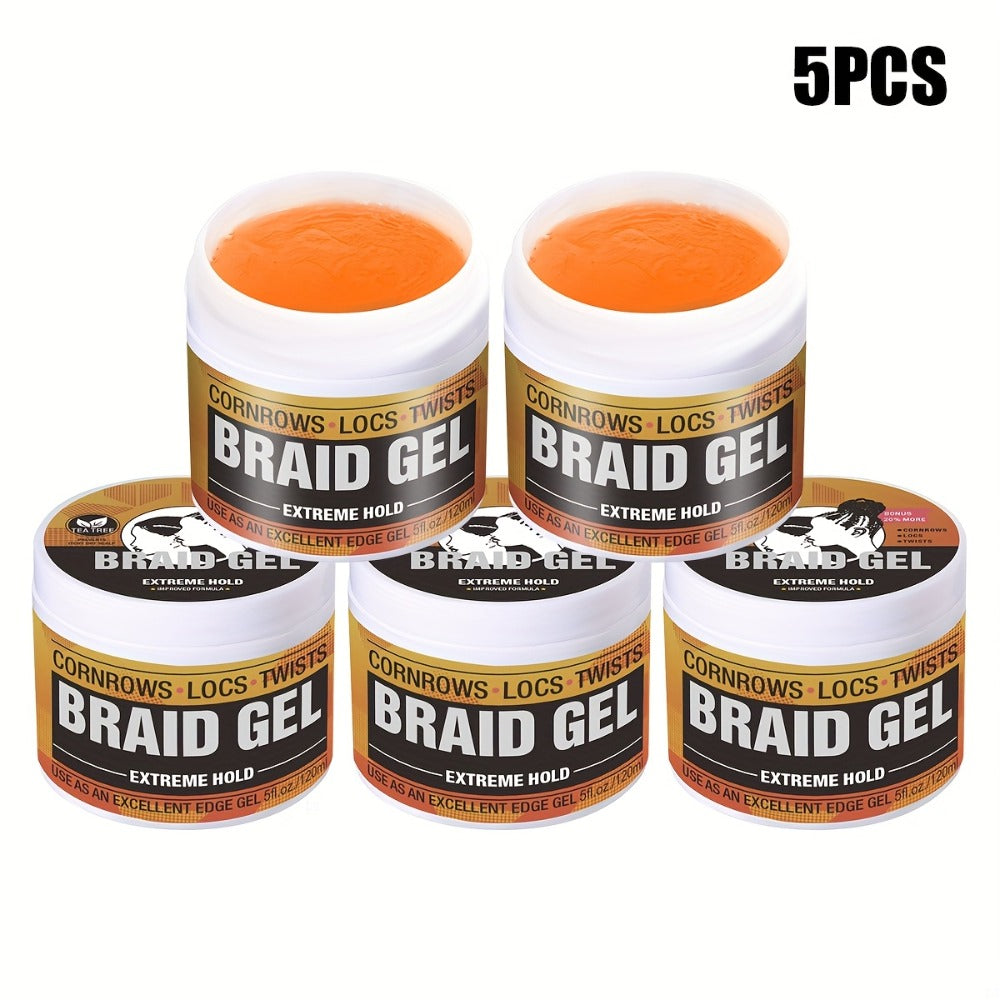 Extreme Hold Braid Gel & Edge Control Hair Wax Pomade — Anti-Frizz, Moisturizing, Long-Lasting for Braids, Locs, Twists & Sleek Styles, Natural Hair, Men & Women — 4/5/6 Pack - product image 5