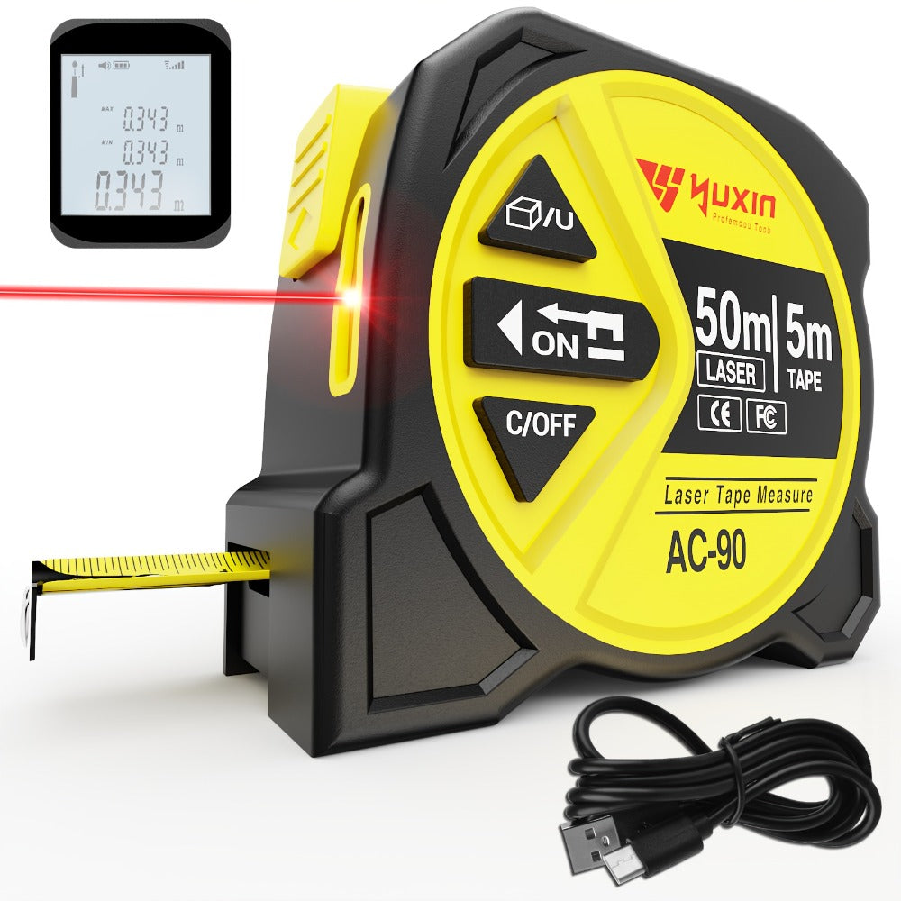Laser Tape Measure 3-in-1 Digital Distance Meter 50M 165ft High Precision Infrared Rangefinder Smart HD Display USB Charging M In Ft Unit Switching Portable Measuring Tool - product image 16