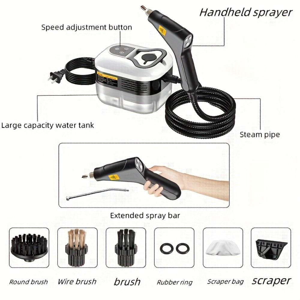 High Temperature Steam Cleaner Handheld Carpet Cleaner High Pressure for Kitchen Grease Sofa Air Conditioner Washing Machine Tile Grout Easy Carry Home Use - product image 4