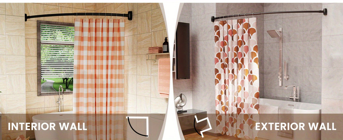 Curved Shower Curtain Rod Adjustable 43-72 Inch - Rustproof Aluminum Tension Mount No Drilling Extra Space Shower Rod for Bathtub Stall | Black Bronze Chrome Brushed Nickel | Bathr - product image 17