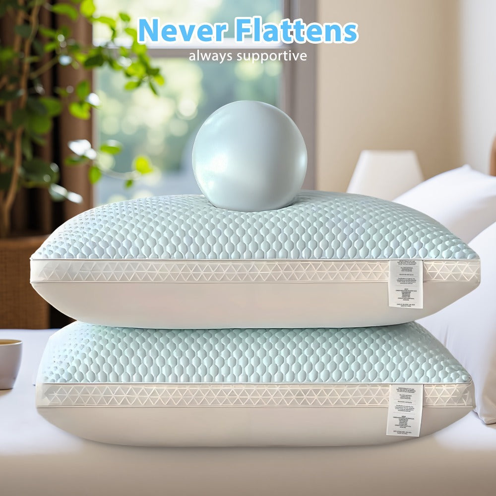 Cooling Ergonomic Neck Pillow 2 Pack Orthopedic Contour Support Adjustable Filling Cool Sensation Breathable Fabric Machine Washable Removable Cover for Side Back Stomach Sleepers - product image 2