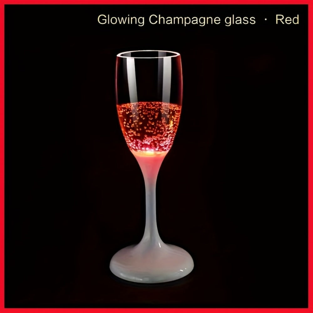 LED Light Up Champagne Flutes Set of 6 – Glow in the Dark Colored Plastic Wine Glasses for Birthday Halloween Christmas Wedding Party Favors Adults - product image 4