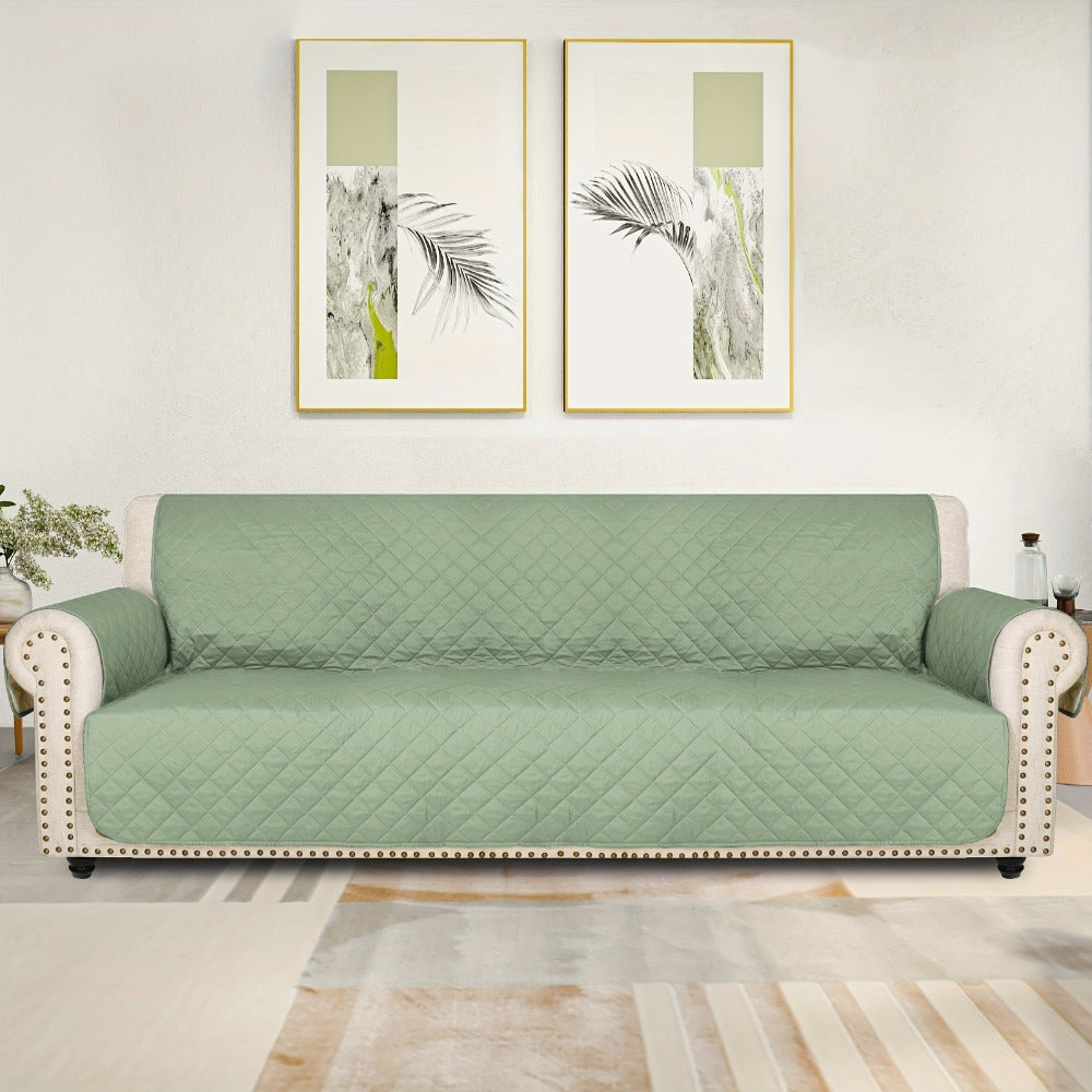 Sofa Slipcover 5-Layer Quilted Thick Sofa Cover Protector Elastic Strap Non-Slip Washable Pet Friendly Universal Fit 3 4 Seater Couch Cover for Living Room - 10 Colors - product image 23