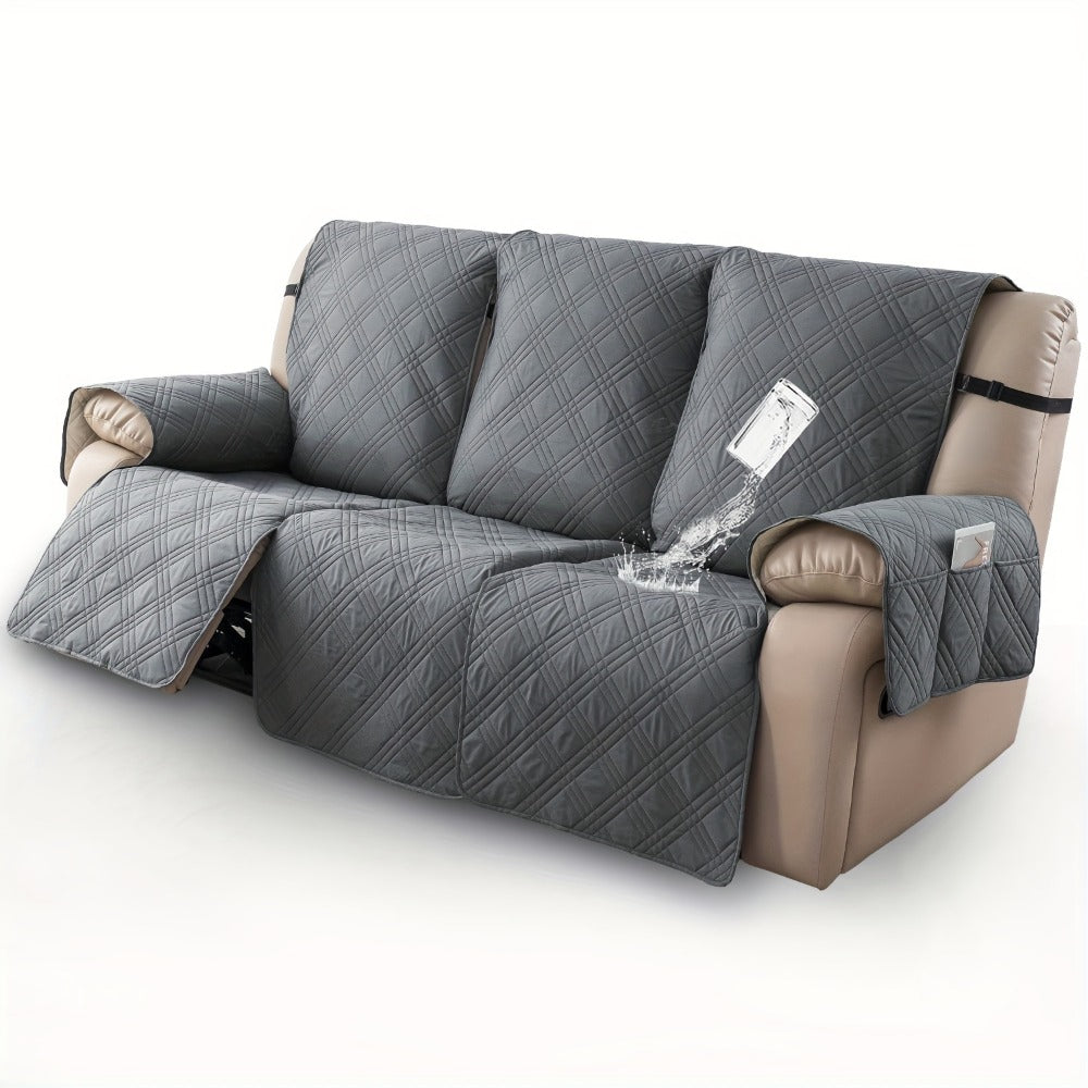 Waterproof Recliner Slipcover 3pcs Set | Non-Slip Quilted Elastic Recliner Chair Cover, Furniture Protector for Living Room Bedroom Office, 8 Colors - product image 14