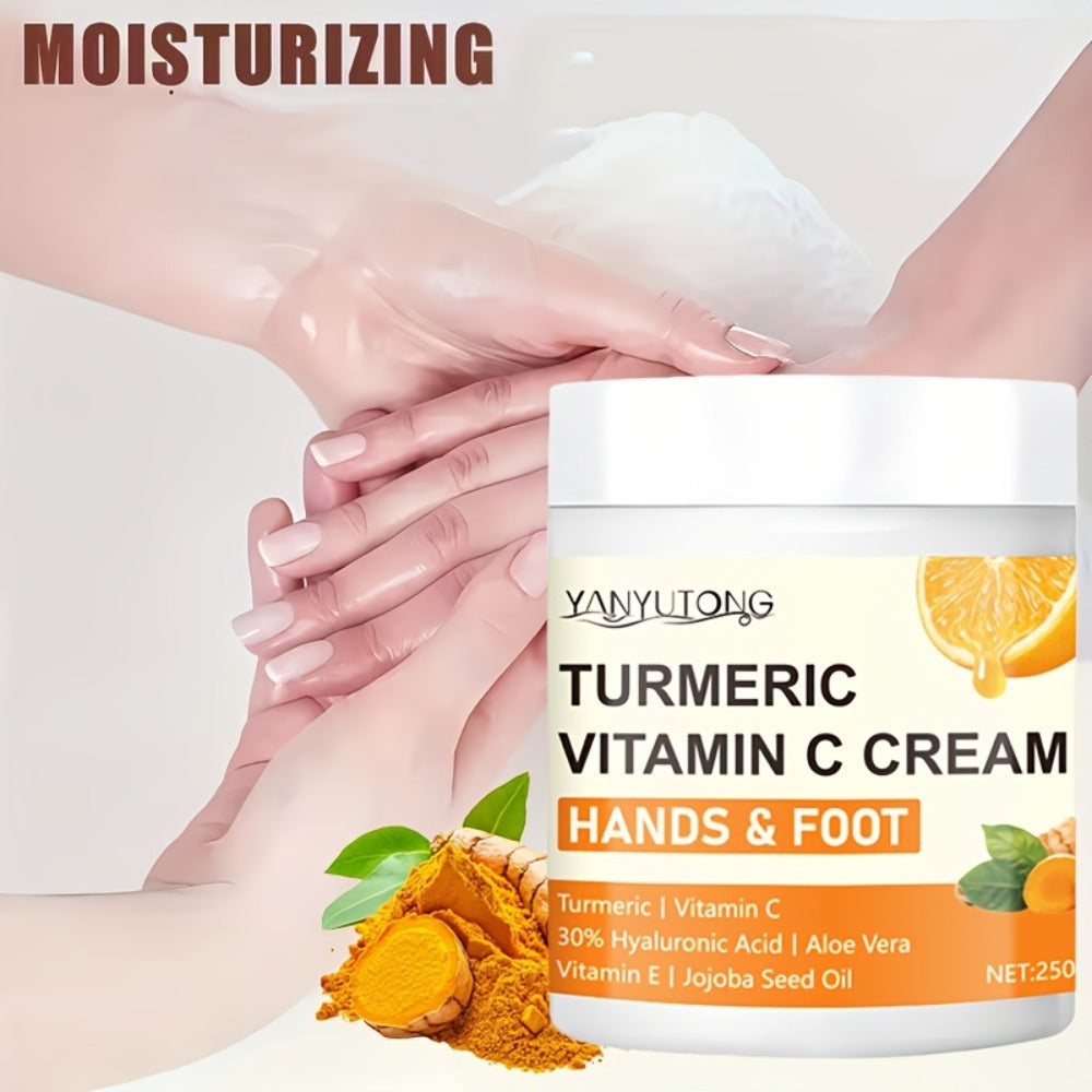 Turmeric Vitamin C Hyaluronic Acid Foot Cream for Dry Cracked Heels Deep Hydration Repair Moisturizer Elbows Rough Skin Gentle Exfoliating Heel Balm 250g - product image 8