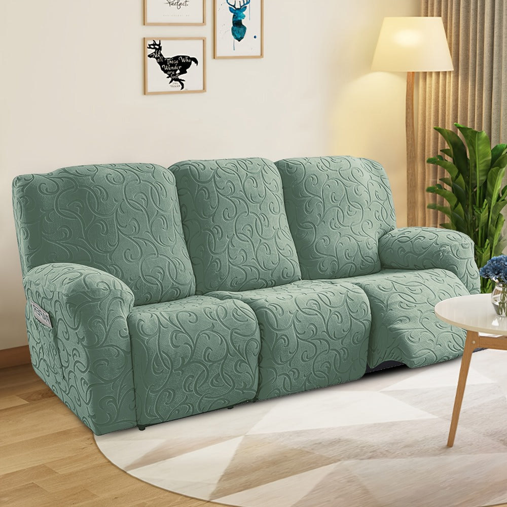 Chenille Recliner Sofa Cover 3 Seater High Stretch Thickened Hooked Fabric - Machine Washable Wear Resistant Couch Slipcover | Sand Color Light Grey Chocolate | Living Room Bedroom - product image 11