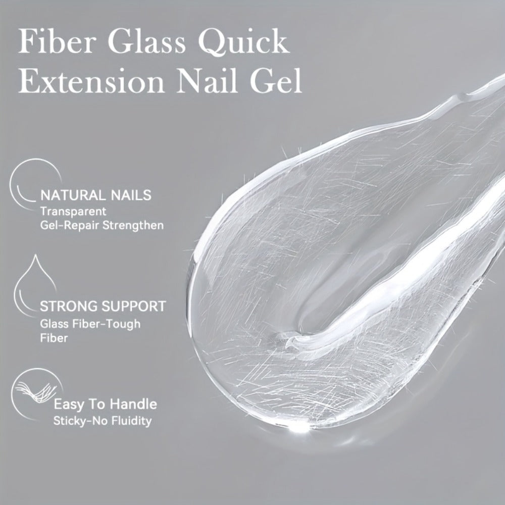 Nail Extension Builder Gel 3pcs - Fiberglass Construction Gel for Broken Nail Repair & Nail Extension, Clear UV LED Soak-Off Fiber Glass Gel Varnish, DIY Salon Nail Kit - product image 10