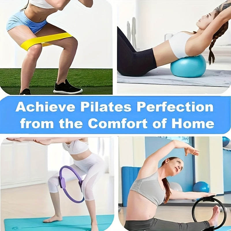 Yoga Pilates Ring Set 8-Piece | TPE Non-Slip Exercise Rings for Flexibility, Strength Training & Body Shaping, Home Workout Fitness Equipment for Women