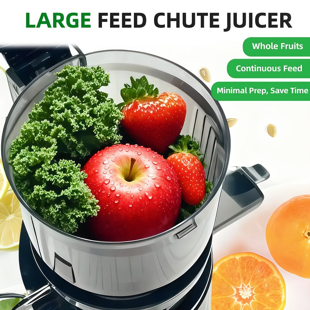 Masticating Juicer Cold Press - 4.25" Wide Feed Chute Auto-Feed Slow Juicer for Whole Fruits & Vegetables, 98% Juice Extraction, Quiet Motor, Easy to Clean, Compact for 1-2 People, - product image 2