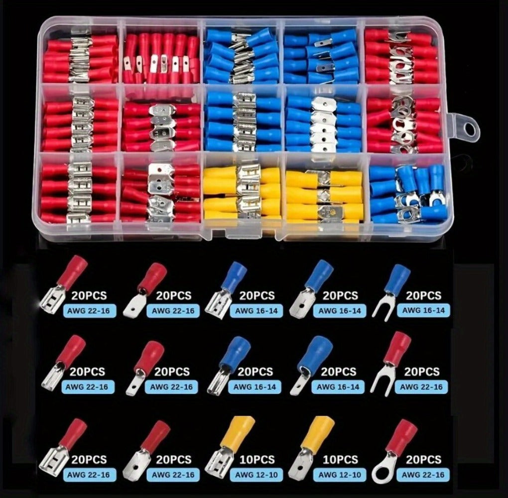 Electrical Crimp Terminals 280pcs Assorted Kit – Insulated Ring Fork Spade & Butt Wire Connectors for Automotive Marine & Home Wiring, Universal Cable Connector Set with Storage Ca - product image 8