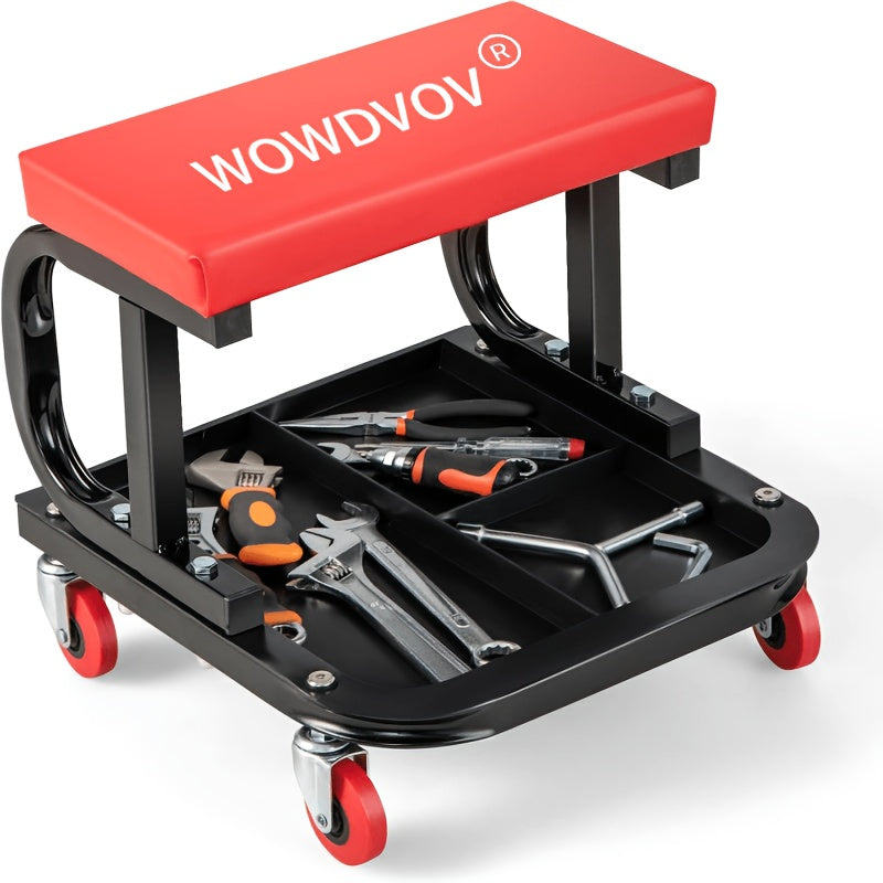 Auto Repair Bench with Roller Moving Tool Tray(Sold Separately), Wheel X Mechanical Climber 3-In-1/2-In-1 Z-Shaped Seat with 500 Pound Capacity, Foldable and - product image 3