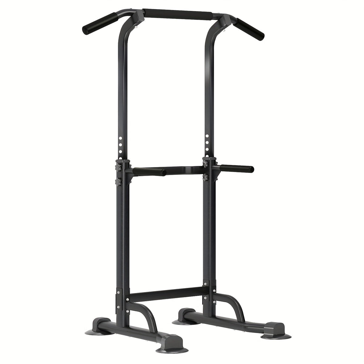 Power Tower Dip Station & Pull-Up Bar | Adjustable Height 65 | 83", 330 LB Capacity, H-Base Steel Frame for Pull-Ups, Chin-Ups, Dips & Knee Raises | Home Gym Strength Training Equipment