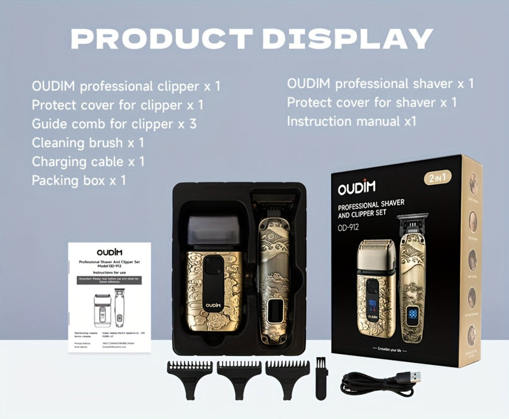 Cordless Electric Foil Shaver Grooming Kit for Men with Barber Shears Beard Mustache Trimmer Bald Head Razor Haircutting Set Father's Day Birthday Gift for Dad Husband - product image 26