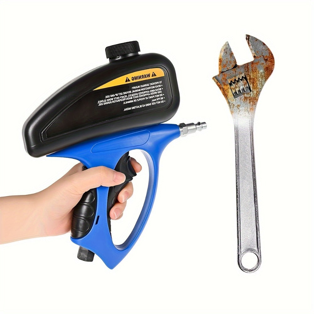 Sandblaster Gun for Air Compressor Pneumatic Abrasive Blasting – 90 PSI Max, 500ml Tank, Small Nozzle, for Metal Rust Removal, Glass Etching, Polishing & Auto Repair – Blue, Red &  - product image 11