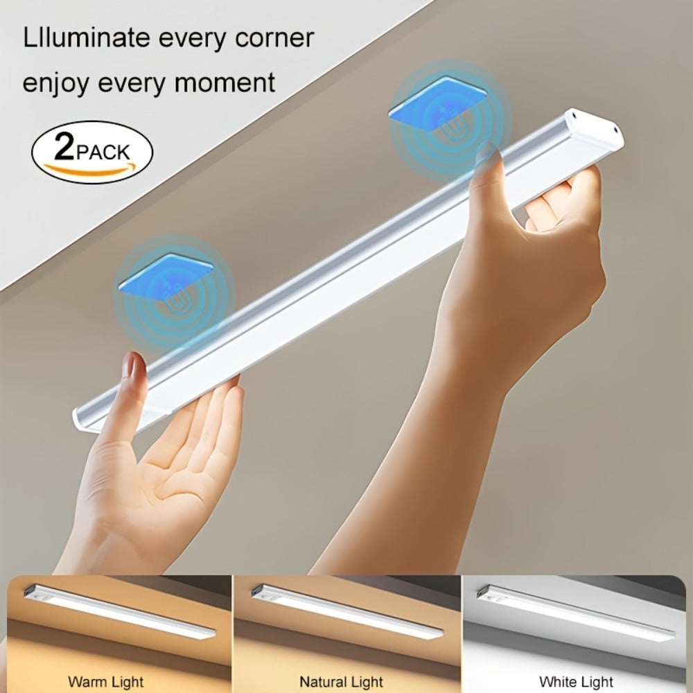 Motion Sensor Under Cabinet Lights 2 Pack | Wireless USB Rechargeable Dimmable 3 Color Temperatures Stick-On Magnetic LED Light for Kitchen Cabinet Wardrobe Stairs Cupboard - product image 16