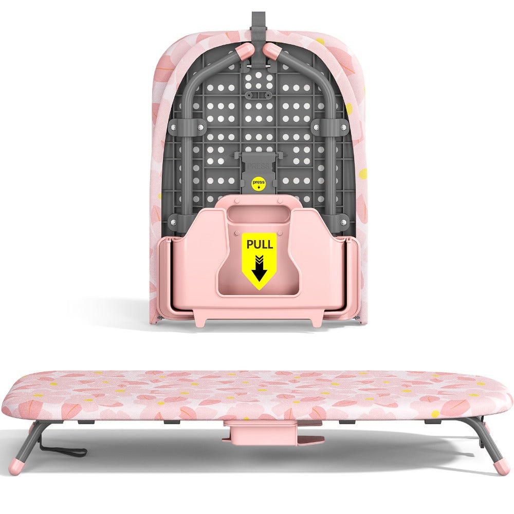 Tabletop Ironing Board with Iron Holder - Compact Portable Mini Ironing Board with Non-Slip Feet, Heat Resistant Cover, Space Saving Design for Small Spaces, Dorm, Travel - Pink - product image 5