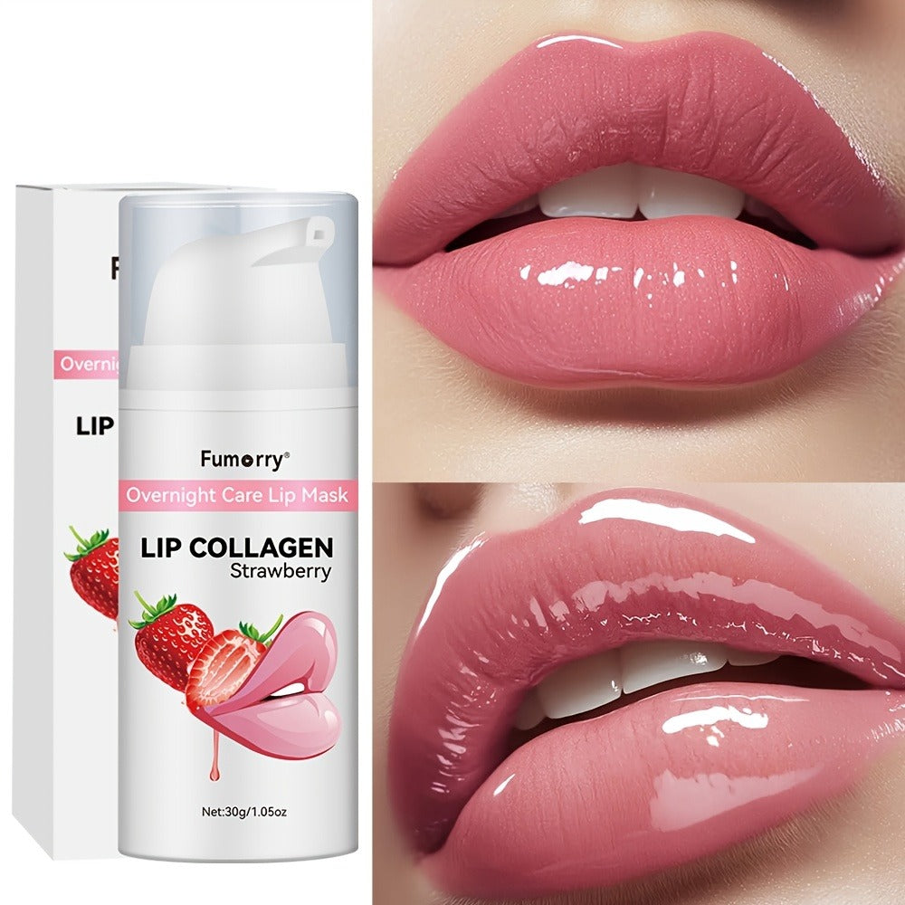 Collagen Lip Mask Overnight Plumping 30g — Moisturizing Repair Treatment for Dry Cracked Chapped Lips Night Care Revitalizing Softens Protects Firms Lip Skin Women 1.05oz - product image 2