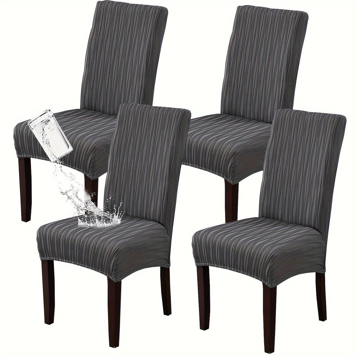 Dining Chair Covers Stretch Slipcovers Set of 4 or 6, Stain Resistant Removable Washable Chair Protector for Home Kitchen Restaurant Wedding, Spandex Jacquard Fabric, 7 Colors Avai - product image 36