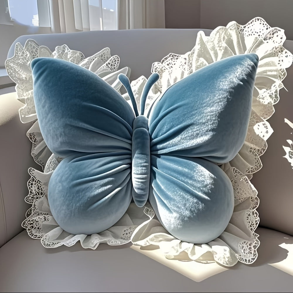 Butterfly Shaped Throw Pillow 3D Bow Decorative Cute Accent Pillow for Bed Sofa Couch Velvet Soft Polyester Fill Whimsical Home Decor Gift Multiple Colors 40x28cm - product image 5