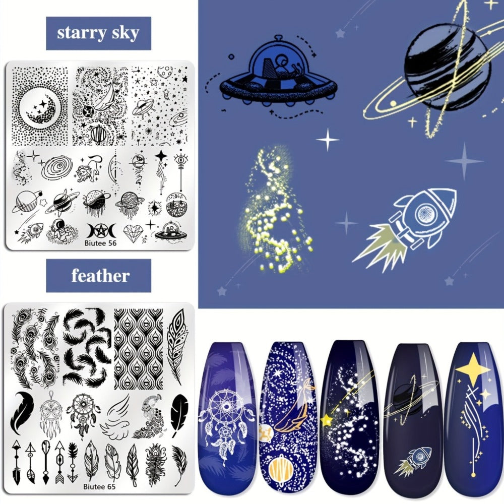 Nail Stamping Plates Set with Stamper & Scraper - Stainless Steel Nail Art Stamp Kit for Beginners & Pros, 14/15/26pcs Holiday Manicure Design Bundle, Christmas Birthday Gift - product image 10