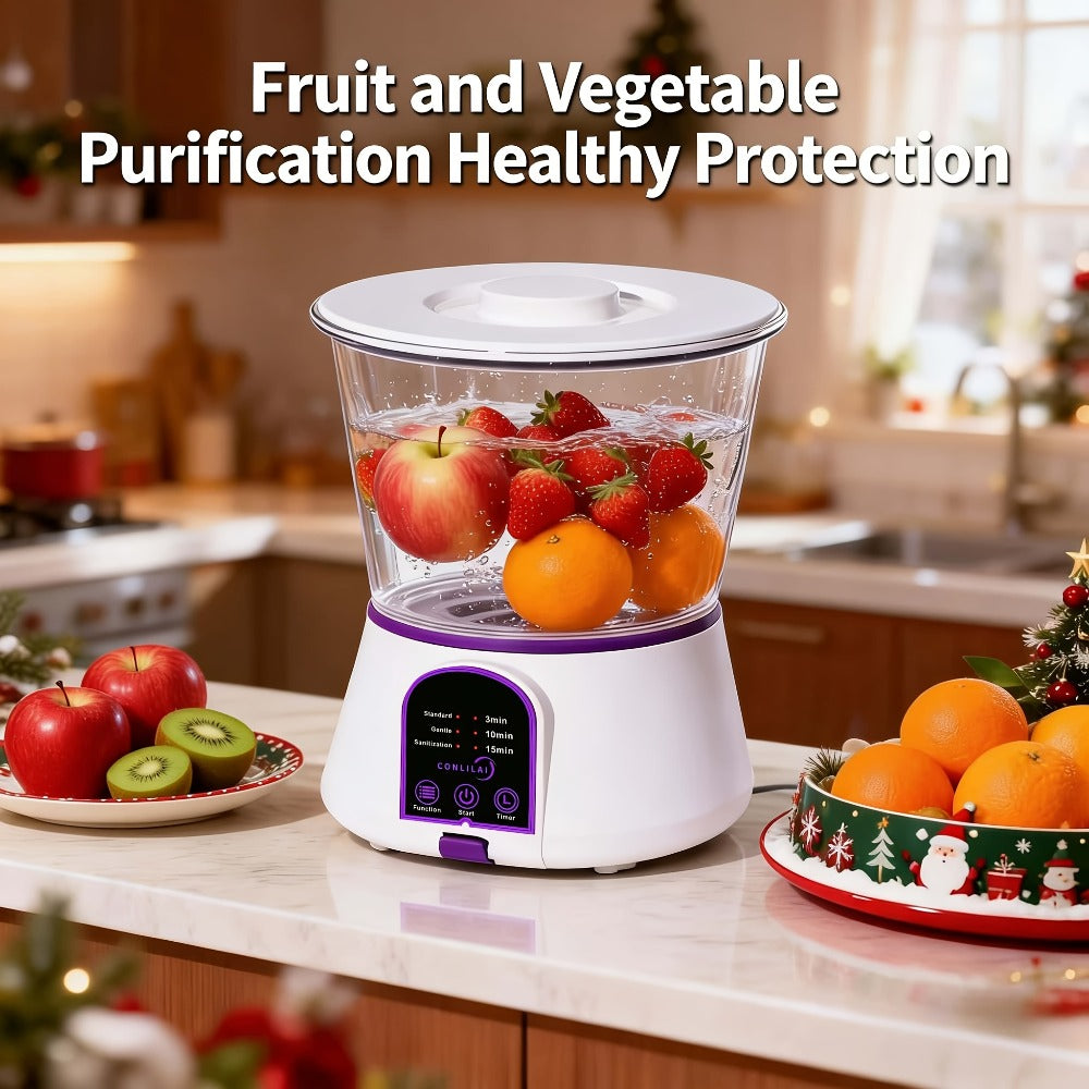 Fruit and Vegetable Cleaner Machine Ultrasonic Purifier Multifunctional Household Food Cleaning Device Rechargeable for Removing Pesticides Bacteria Single Dual Battery Options - product image