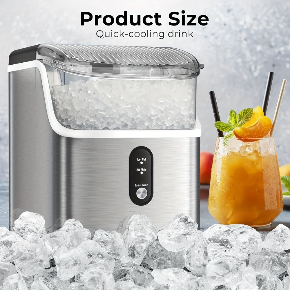 Countertop Nugget Ice Maker 35lbs in 24hrs, Self-Cleaning Portable Ice Machine with Ice Scoop & Basket, Stainless Steel, for Home Kitchen Office Camping RV Bar - product image 6