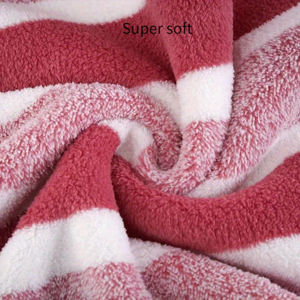 Towel Set 8 Piece Two-Color Striped - Super Absorbent Soft No Hair Loss Bath Towel Combo | 2 Bath Towels 2 Face Towels 4 Hand Towels | Grey Red Blue Green | Bathroom Family Hotel S - product image 18
