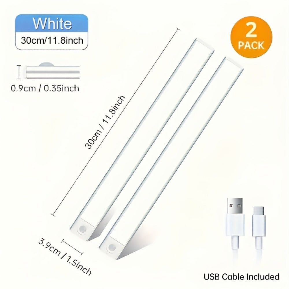 Motion Sensor Under Cabinet Lights 2 Pack | Wireless USB Rechargeable Dimmable 3 Color Temperatures Stick-On Magnetic LED Light for Kitchen Cabinet Wardrobe Stairs Cupboard - product image 3
