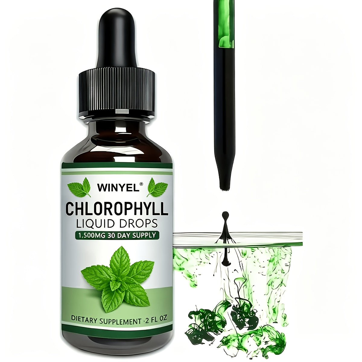 Liquid Chlorophyll Drops Supplement for Internal Deodorant Body Odor Control Detox Skin Clarity & Natural Energy — Alkalizing Antioxidant Plant-Based Daily Wellness for Women & Men - product image 8