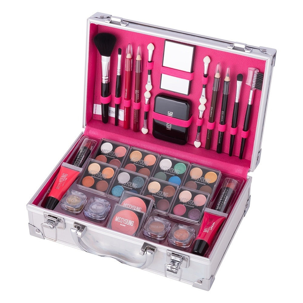 56 Piece Makeup Kit Full Face Set Eyeshadow Lipstick Blush Lip Gloss Eyebrow Pencil Glitter Brushes for Women Beginner Wedding Stage Holiday Gift - product image 17