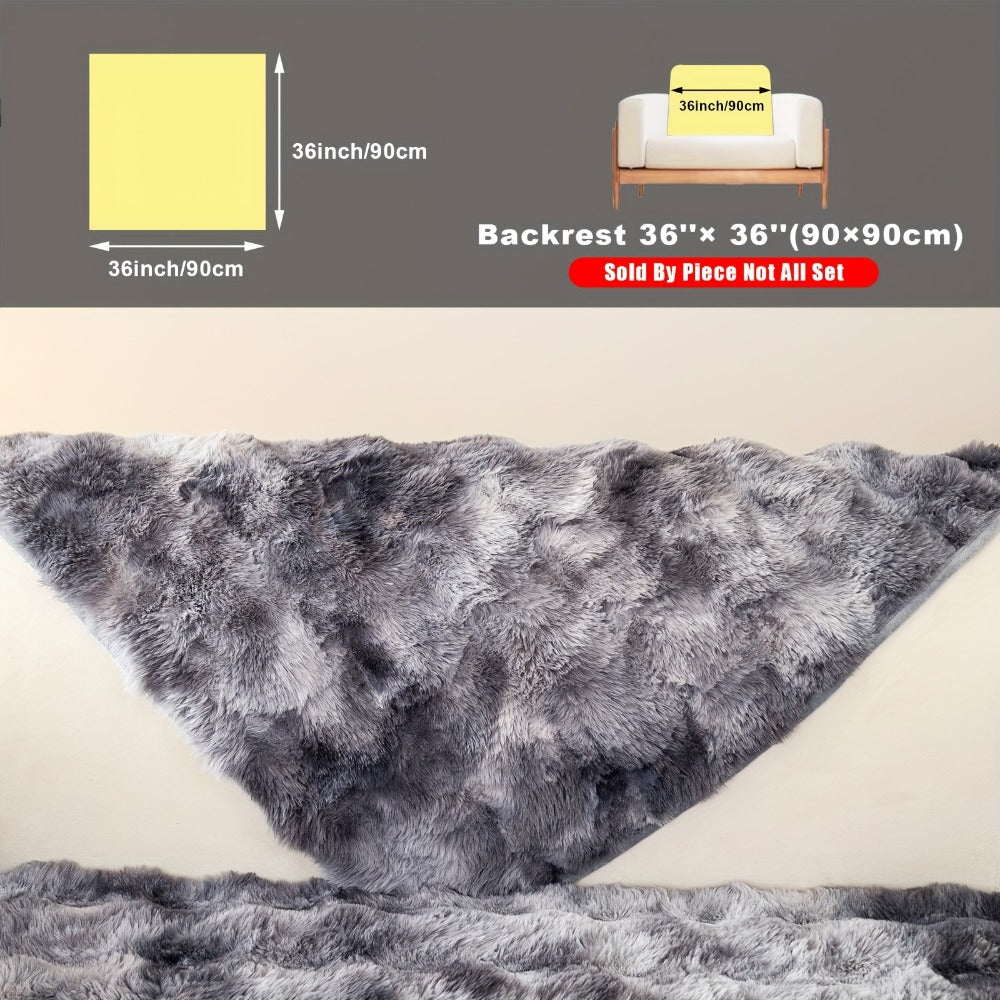 Plush Sofa Cover Faux Lamb Thick Fluffy Couch Slipcover Pet Friendly Machine Washable Gradient Color Polyester Furniture Protector for Armchair Single Double Triple Sofa Living Roo - product image 17