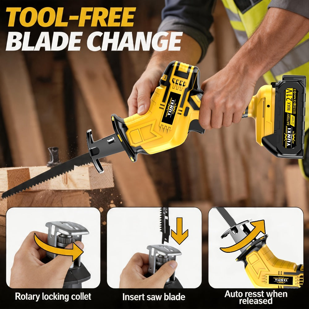 Cordless Reciprocating Saw - Electric Reciprocating Saw with Safety Lock, Large Capacity Battery & Charger, Variable Speed for Wood, Metal & Demolition Cutting, DIY Home Renovation - product image 6