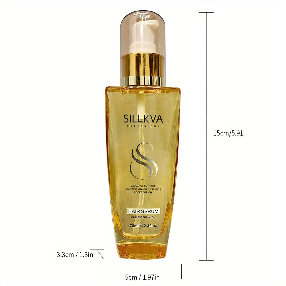 SILLKVA Argan Oil Liquid Hair Serum — Frizz Control & Flyaway Tamer, Lightweight Smoothing Leave-In Treatment for Dry Damaged Hair, Silky Glossy Finish for Women & Men All Hair Typ - product image 4