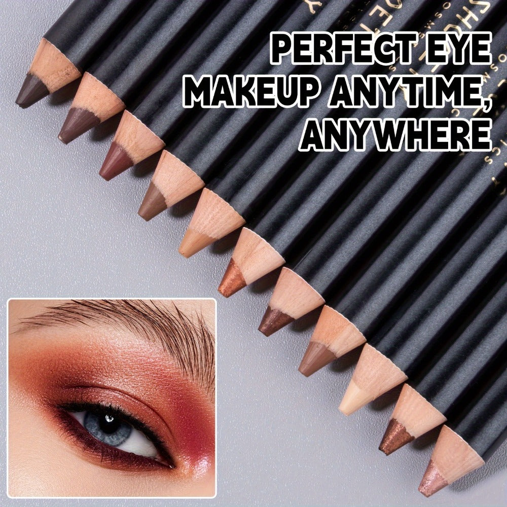Eyeshadow Pencil Set 12pcs for Women — Matte & Shimmer Thick Stick Foam Eye Shadow Sticks, Blendable Multi-Color Eyeliner Eyeshadow Pencils for Easy All-in-One Eye Makeup Looks - product image 5