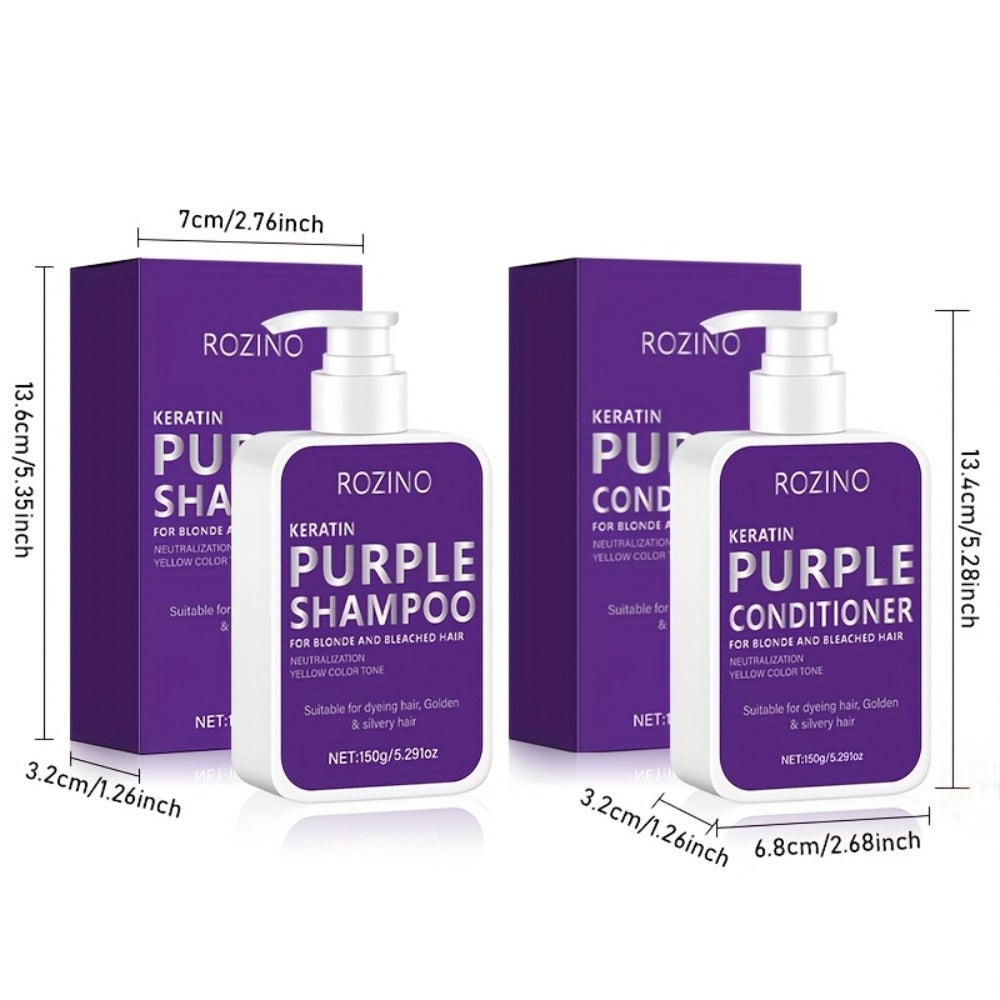 Purple Shampoo and Conditioner Set 2PCS for Blonde Silver Platinum Hair - Toning Brass & Yellow Neutralizer, Strengthens Roots, Improves Shine & Flexibility, Color-Treated Hair Car - product image 5