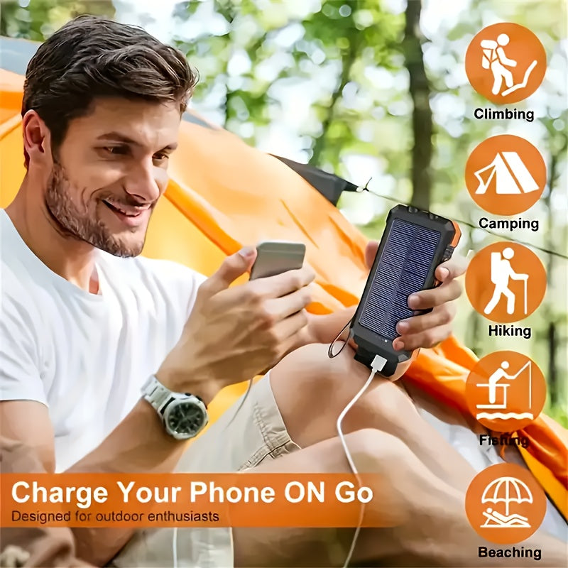 2pcs Solar Charger 20000Mah, 40000Mah, Portable Dual USB Output Solar Charging Panel, Fast Charging External Battery Pack, Built-In LED Flashlight Emergency - product image 7