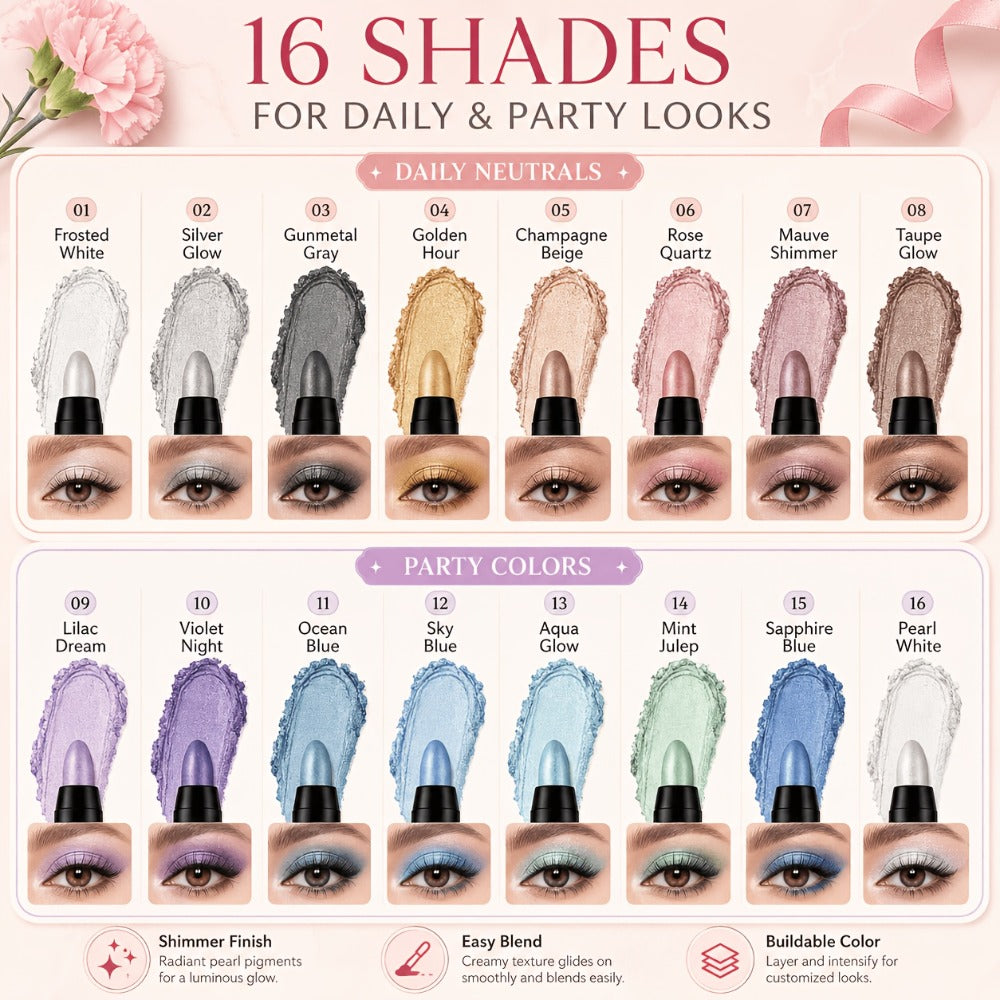 Highly Pigmented Eyeshadow Stick Set 16 Colors Waterproof Matte & Shimmer Eye Makeup Pencil Kit — Blendable Crease-Proof Long-Lasting Eye Crayon for Women Beginners Daily & Glam Lo - product image 12